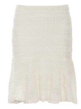 NWT Moon River Women's Eyelet Midi Knit Texture Skirt White Ivory M Vacation